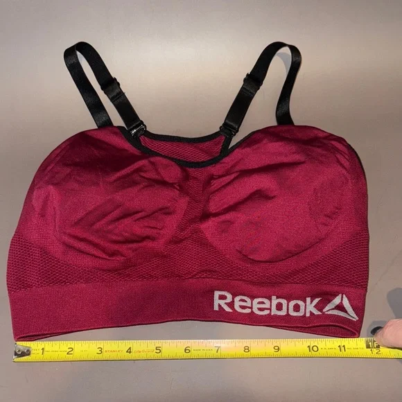 Reebok Women's Burgundy Sports Bra Size XL No Padding Very Good Condition - Picture 7 of 8